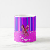 Mug Talons Hauts Rayure Rose Violet (Centre)