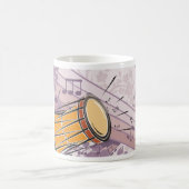 Mug Tambour traditionnel Bongo avec notes musicales (Centre)