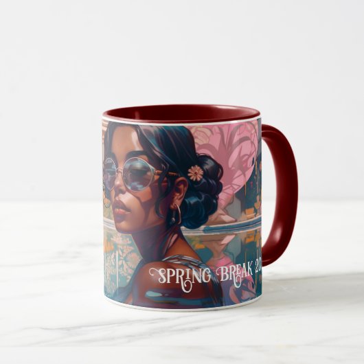 Mug Tamil Woman Miami Resort Pool Peinture (Devant droit)