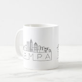 Mug Tampa, Floride| Ligne Skyline Stylisée Ville (Devant gauche)