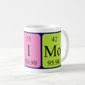 Mug Tampon du nom de table périodique Thimo (Devant droit)