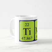 Mug Tampon du nom de table périodique Timo (Devant gauche)