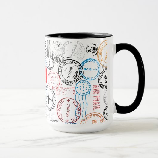 Mug Tampons de passeport Conception de voyage Musique (Droite)