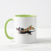 Mug Tan noir Dachshund hiver de course froide (Gauche)