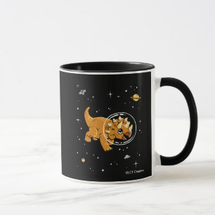 Mug Tan Triceratops Dinos Dans L'Espace