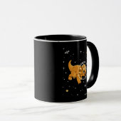 Mug Tan Triceratops Dinos Dans L'Espace (Devant droit)
