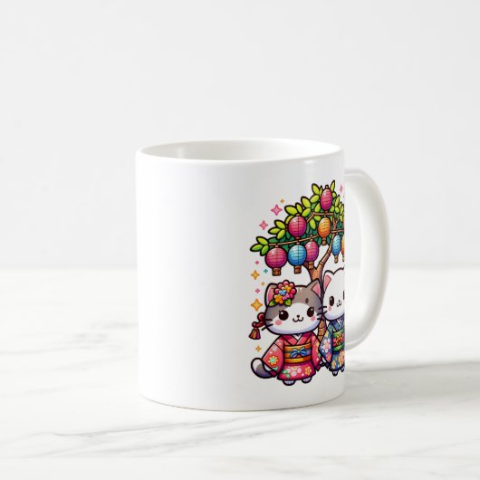 Mug Tanabata Kittens à Kimonos (Devant droit)