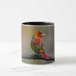 Mug Tangara écarlate en mue - Photographie originale