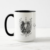 Mug Tangle Art : Dessin floral, Ovale - (Gauche)