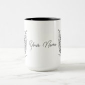 Mug Tangle Art : Dessin floral, Ovale - (Centre)