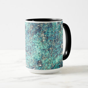 Mug Tangle de fils ou cyan spongieux bleu et gris