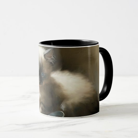 Mug Tangle de ruban Siamese Kitten (Devant droit)