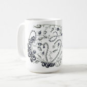 Mug Tangle noir et blanc dessin représentant les abeil (Devant gauche)