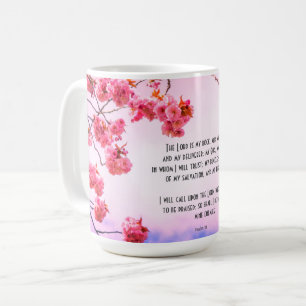 Mug Tangue chrétienne aux écritures et fleurs de cer