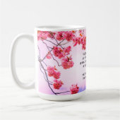 Mug Tangue chrétienne aux écritures et fleurs de ceris (Gauche)