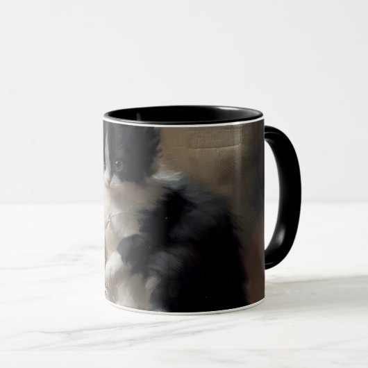 Mug Tangup Dans Fun Black and White Kitten (Devant droit)