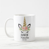 Mug Tante arc-en-ciel florale, annonce de grossesse (Gauche)