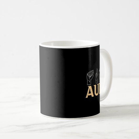 Mug Tante ASL American Sign Language Interprète Sourd  (Devant droit)