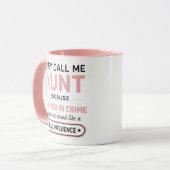 Mug Tante drôle parce que mauvaise influence sonne pir (Devant gauche)