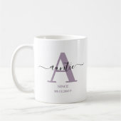 Mug Tante Élégant Monogramme de script (Gauche)