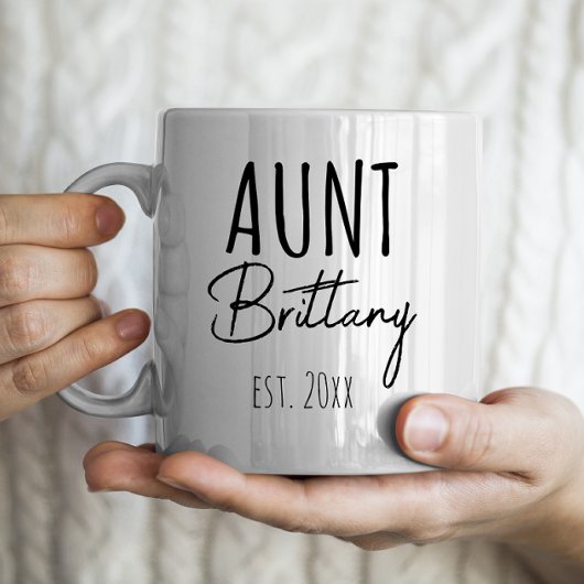 Mug Tante & Est personnalisée. Année