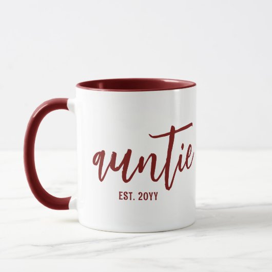 Mug Tante Est Personnalisée. Typographie de script de (Gauche)