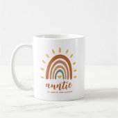 Mug Tante Nom personnalisé Boho Earth Tone arc-en-ciel (Gauche)