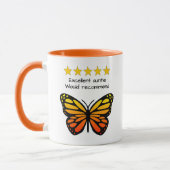 Mug Tante papillon de texte personnalisé (Gauche)