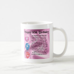 Mug Tante Poem - quatre-vingtième anniversaire