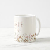 Mug Tante pour être Fleur sauvage Baby shower (Devant droit)