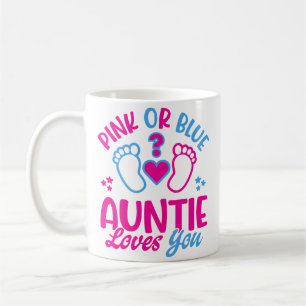 Mug Tante Rose ou Bleu Révèle le Sexe du Bébé Tante T'