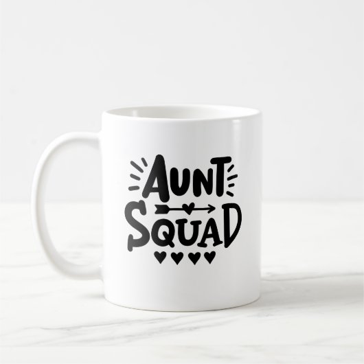 Mug "Tante Squad" avec les coeurs et la flèche (Gauche)