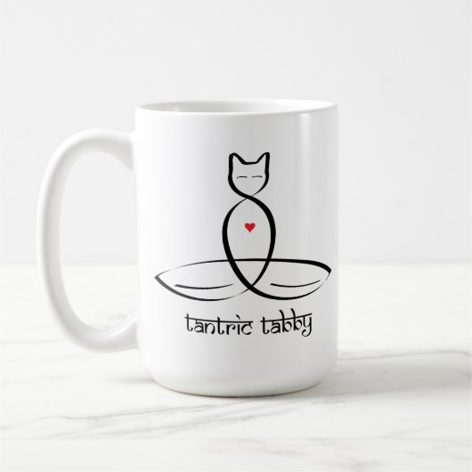 Mug Tantric Tabby - Texte de style sanscrit. (Gauche)