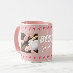 Mug Tape-cul Typographie 2 Photo coeurs roses