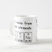 Mug Tapez la taille du nom de table périodique (Devant gauche)