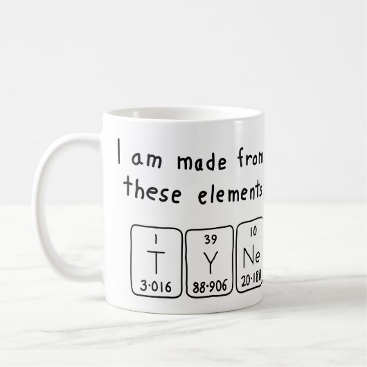 Mug Tapez la taille du nom de table périodique (Gauche)