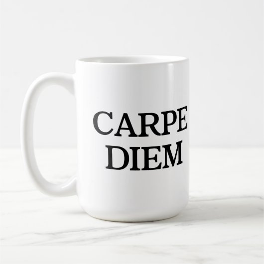 Mug Tapis blanc Carpe Diem (Gauche)