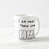 Mug Tapis Carli nom de table périodique (Devant droit)