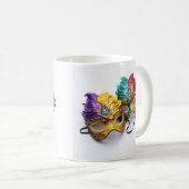 Mug Tapis coloré Mardi Gras masque (Devant droit)