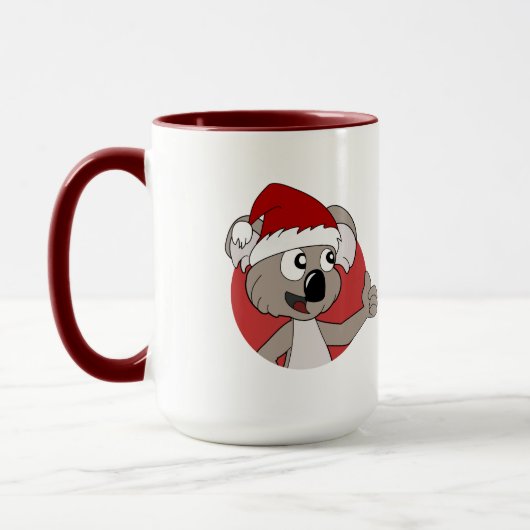 Mug Tapis de dessin animé koala de Noël (Gauche)