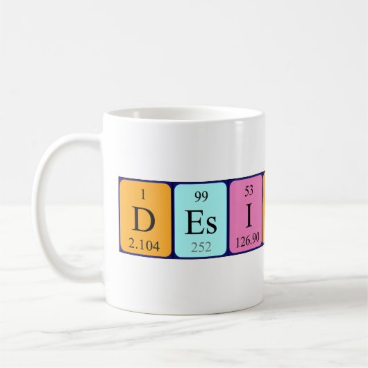 Mug Tapis de nom de table périodique Desiderio (Gauche)