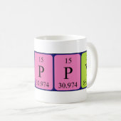 Mug Tapis de nom de table périodique du pavot (Devant droit)