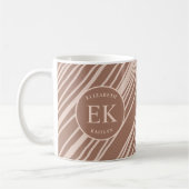 Mug Tapis de souris abstrait marron Monogramme (Gauche)
