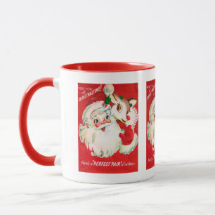 Mug Tapis Retro Vintage Christmas Père Noël Reindeer
