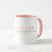 Mug Tapis rose de base personnalisé avec nom et texte (Devant droit)