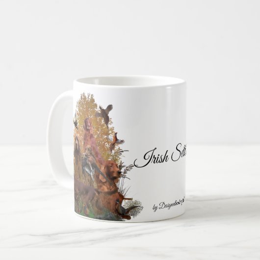 Mug Tapisserie de Setter irlandais Faux Canvas Imprime (Devant gauche)