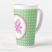 Mug tardif à pois rose blanc doux (Angle droit)