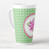 Mug tardif à pois rose blanc doux (Angle gauche)