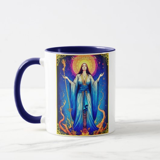 Mug Tarot Card Illustration, Queen of Wands (Gauche)