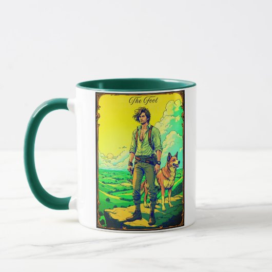 Mug Tarot Card Illustration, The Fool (Gauche)